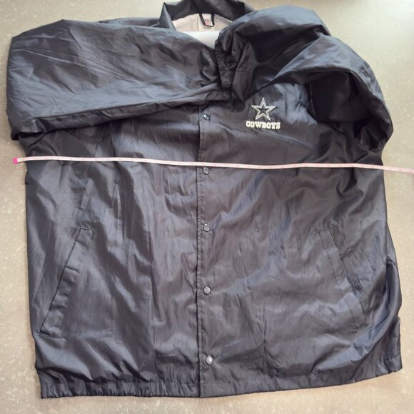 NFL Team Apparel Cowboys Black Coaches Windbreaker Jacket - Size XXXL - Picture 12 of 13